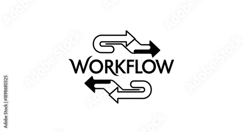 Dynamic arrows forming a loop with the word workflow in the center