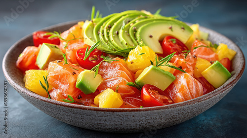 Fresh fish ceviche in a bowl