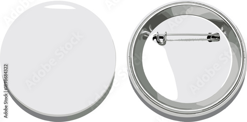 Blank white pin badges front and back button badge blank badge white badge silver badge