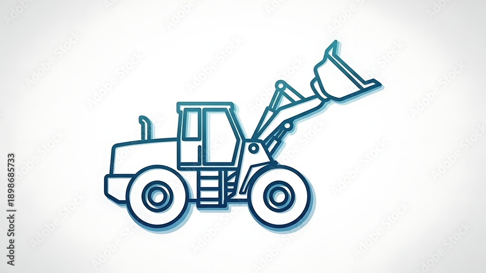 Naklejka premium Modern backhoe loader graphic illustration