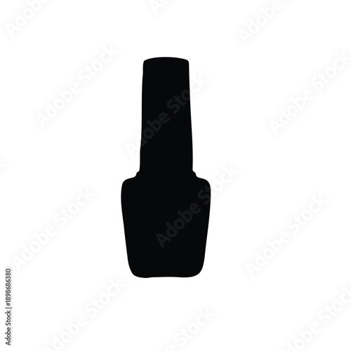 Nail polish silhouette vector flat design on white background.