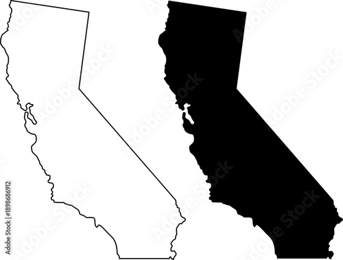 California state map outline and silhouette