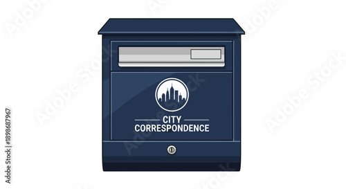 Mailbox Vector Illustration: City Correspondence, Urban Communication, Isolated on Transparent Background for Graphic Design & Advertising. Stylish Postal Delivery Concept.