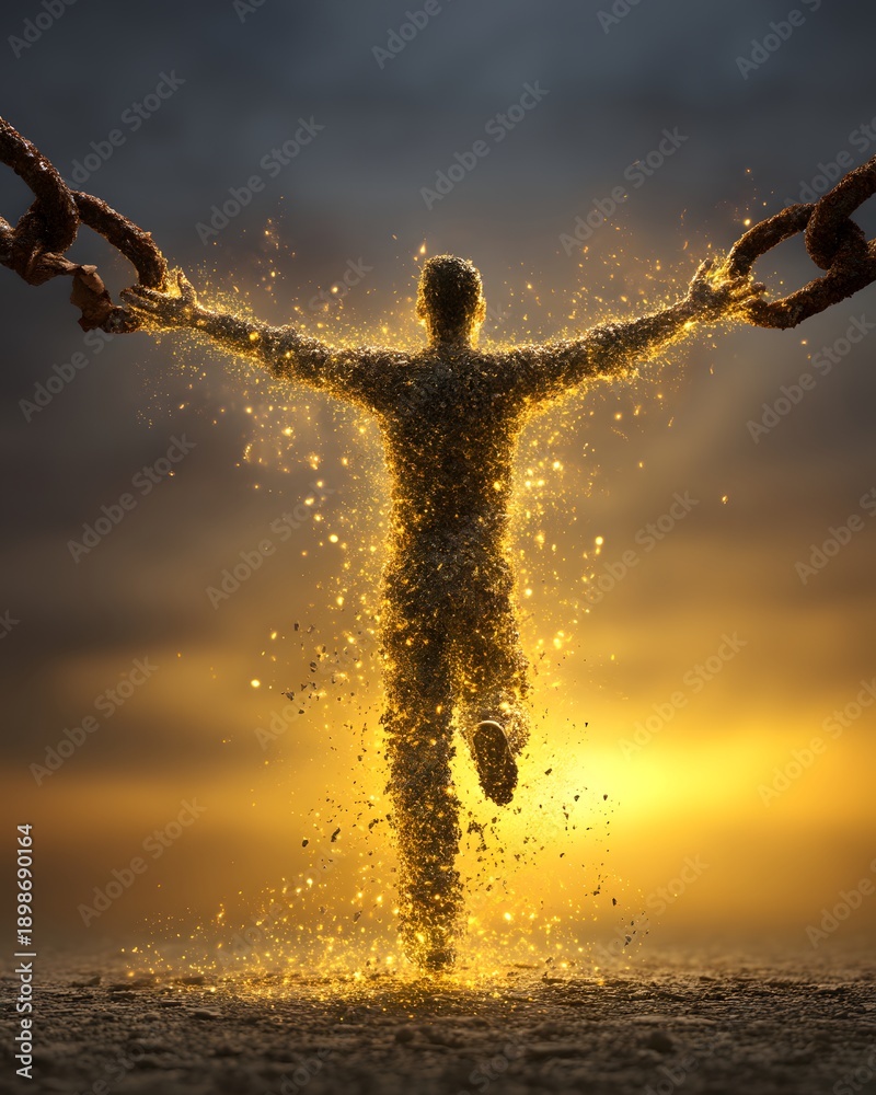 custom made wallpaper toronto digitalMensch sprengt Ketten als Symbol für Freiheit und innere Stärke