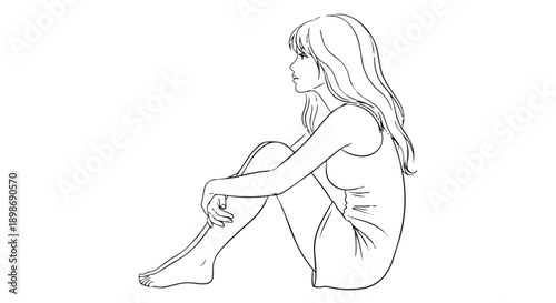 Woman sitting on floor with legs stretched out in front of her