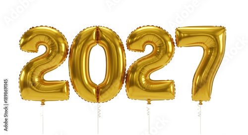 Happy new year 2027 celebration isolated on transparent background