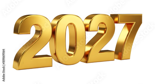 Happy new year 2027 isolated on transparent background