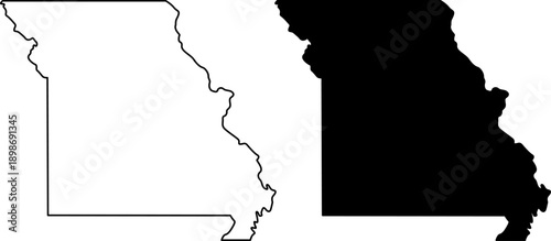 Missouri state map outline and silhouette