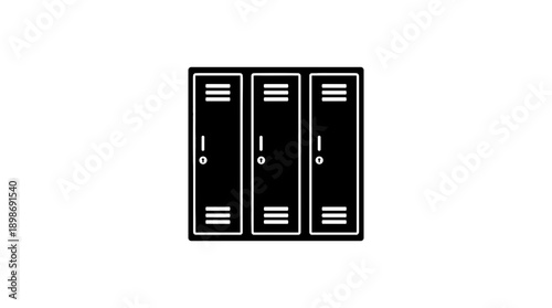 Three lockers in a row, symbolizing storage and security