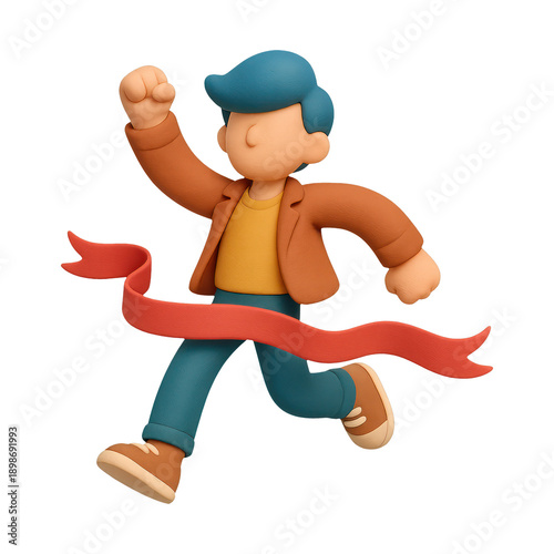 PNG Victory celebration cartoon character