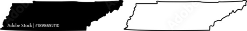 Tennessee state map outline and silhouette