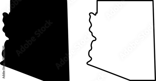 Nevada state map outline and silhouette for geography and travel projects