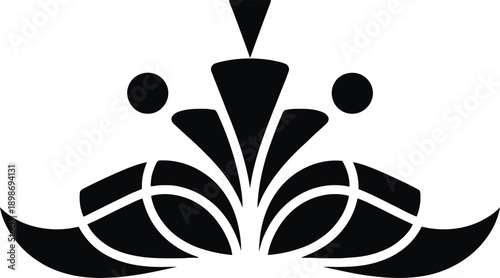 Elegant black and white floral ornament design