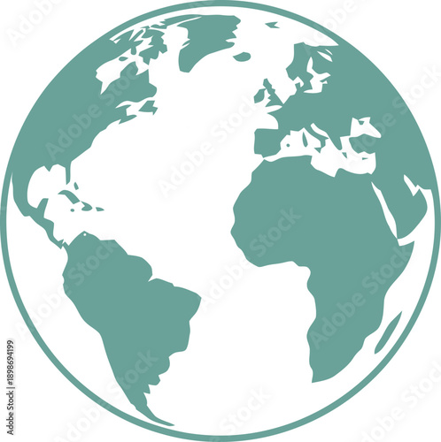 Minimalist earth globe vector illustration