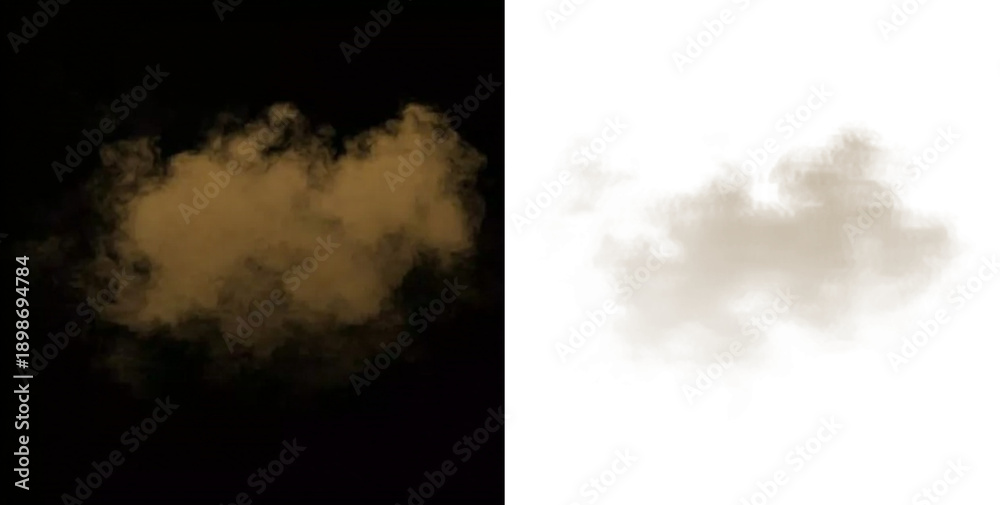 Fototapeta premium Brown smoke clouds drifting across dark fantasy abstract background 