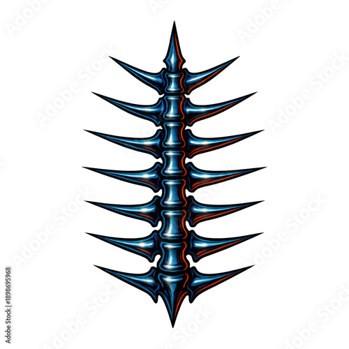 PNG Futuristic spiked metallic spine.
