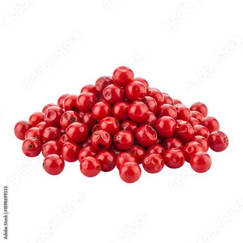 pile of fresh red peppercorns isolated on transparent or white background. PNG
