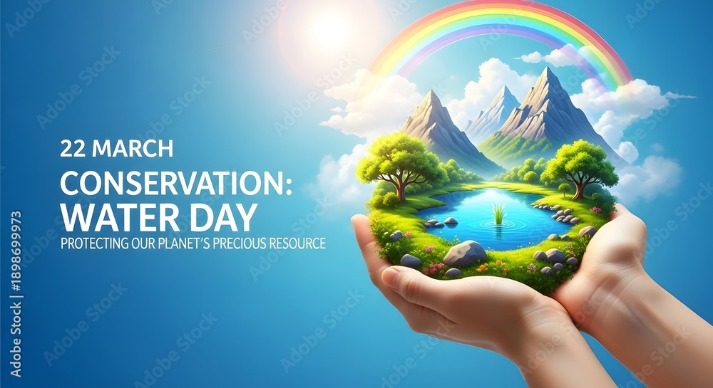 Naklejka premium World water day embracing conservation for a sustainable future