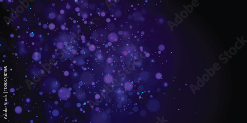 Abstract defocused circular blue bokeh sparkle glitter lights background. Magic christmas background. Elegant, shiny, metallic gold background. EPS 10