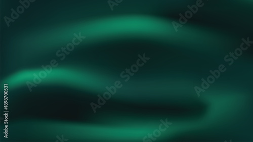 Dark emerald green fluid gradient mesh background with smooth liquid waves. Vector illustration