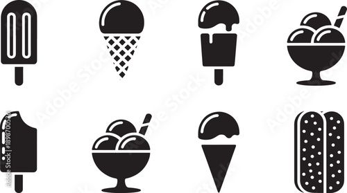 Black ice cream on a white background dessert sweet treats