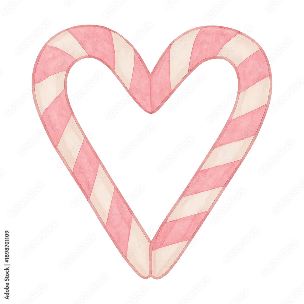 Obraz premium PNG Pink candy cane heart illustration.