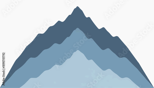 Minimalist Blue Mountain Range Layered Landscape Graphic