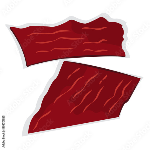 Beef jerky, dehydrated chewy product.