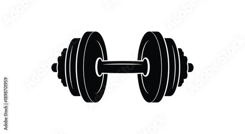 A stark black silhouette of a barbell a common weightlifting tool conveys strength and physical fitness silhouette high quality professional