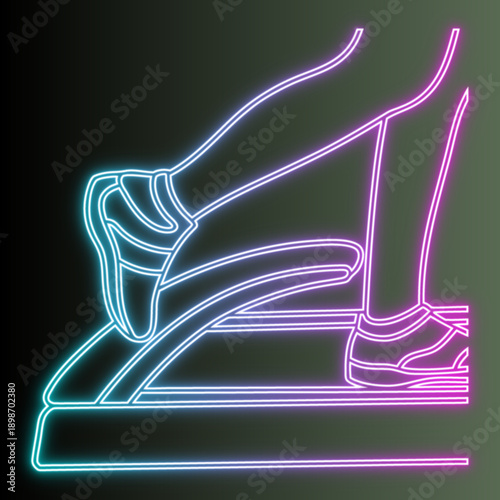 Neon Sneakers Illustration Vibrant Glow Athletic Footwear Design Modern Street Style Kicks