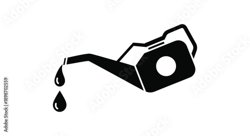 A stark black graphic depicts a gas can with dripping fuel showcasing a bold and minimalist silhouette high quality professional