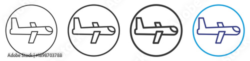 Airplane  Icon Set Illustration with Outline Style Variation
