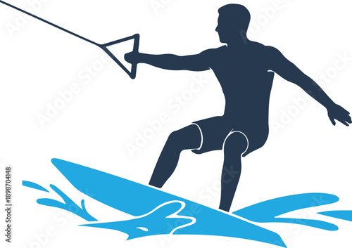 Wakeboard with Man Icon
