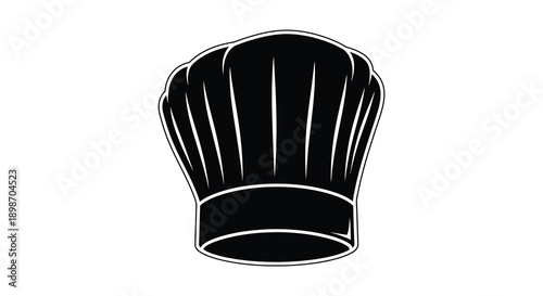 A striking black silhouette depicts a classic chef s toque representing culinary arts and professional cooking expertise silhouette high quality detailed