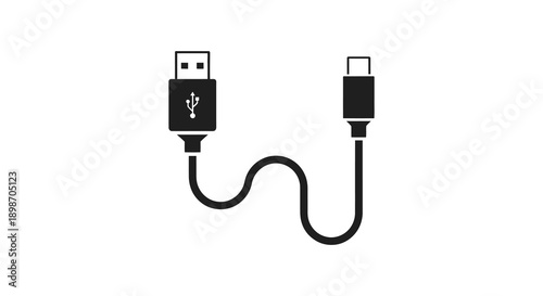 A minimalist depiction of a usb c to usb a cable showcasing modern connectivity with a striking silhouette high quality professional detailed