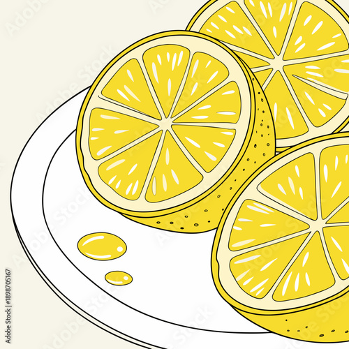Fresh Lemon Slices Summer Citrus Fruit Background