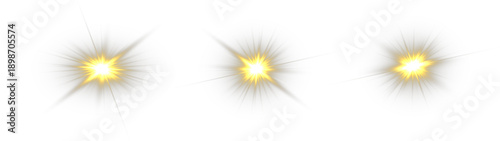 Yellow stars light glow sparkle float in abstract cosmic darkness.
