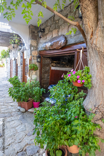 Summer vacation on Samothrace or Samothraki island Greece, impressive canyons with waterfalls and vathres, travel destination, traditional bakery