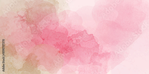Pink abstract watercolor background featuring a textured pastel paint design on old vintage grunge paper with a rough red surface pattern
