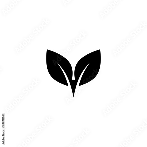 Symmetrical Twin Leaves Sprout Icon