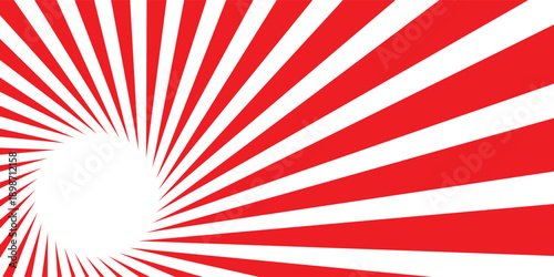 red Sunburst for the background. flag of japanese. The rising sun. vector.
