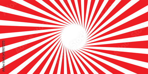 red Sunburst for the background. flag of japanese. The rising sun. vector.