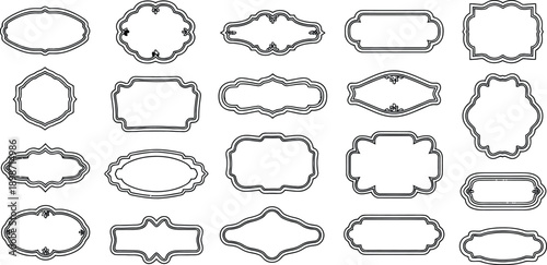 Collection of 20 unique irregular shape outlines