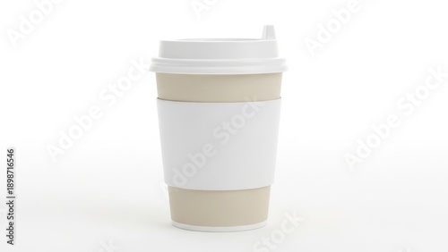 Disposable coffee cup with lid and sleeve