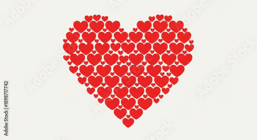 Vibrant red heart pattern for love and affection concepts