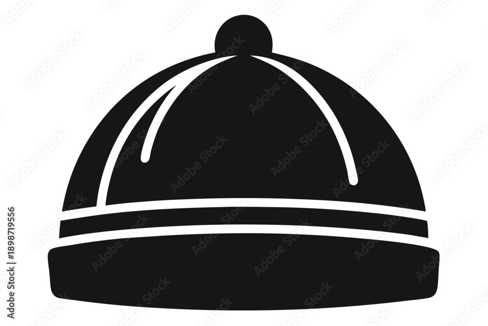 Fototapeta premium beanie hat line art silhouette vector illustration