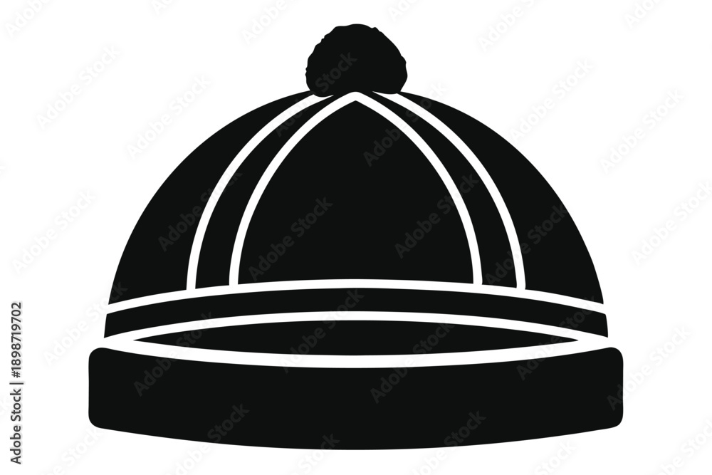 Fototapeta premium beanie hat line art silhouette vector illustration