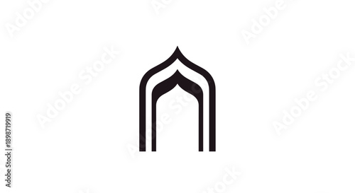 Simple Black Archway Icon Design Element.
