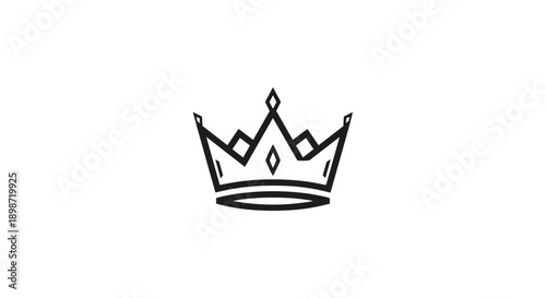 Simple Black Crown Icon Illustration Design.