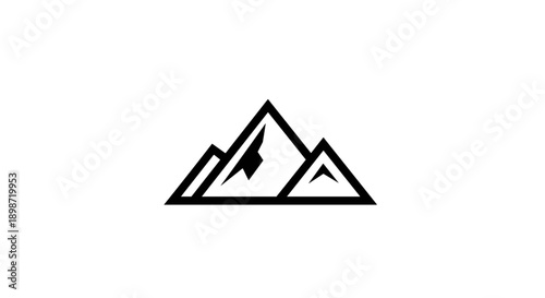 Simple Black Mountain Logo Design Element.
